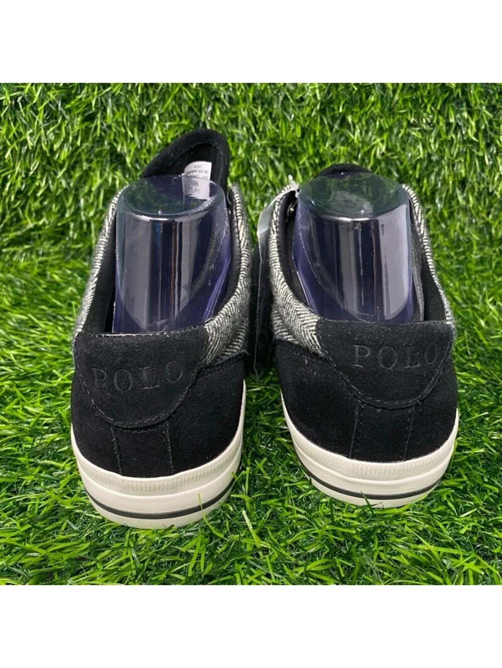 NEW Polo Ralph Lauren Vaughn Men's 9.5D Herringbone Pattern Wool Suede Sneakers